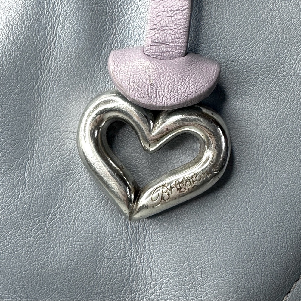 Brighton Leather Heart Small Tote Bag C740004 Cornflower Blue - Picture 10 of 15